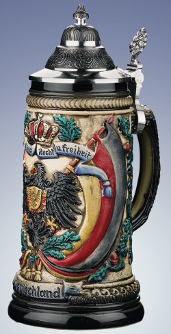 German Beer Stein Eagle with Germany Flag Colors
